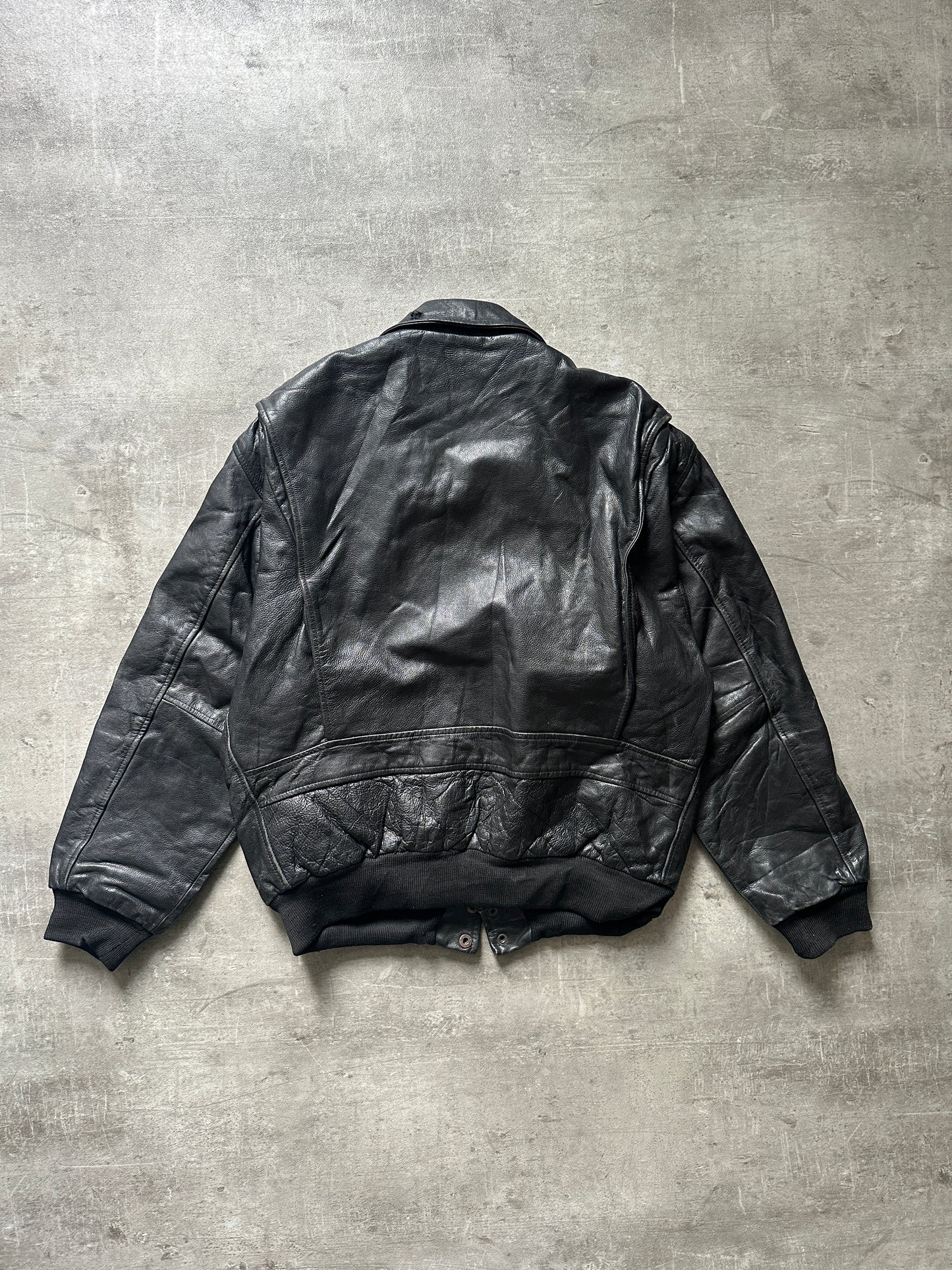 1980's VINTAGE LEATHER AVIATOR JACKET