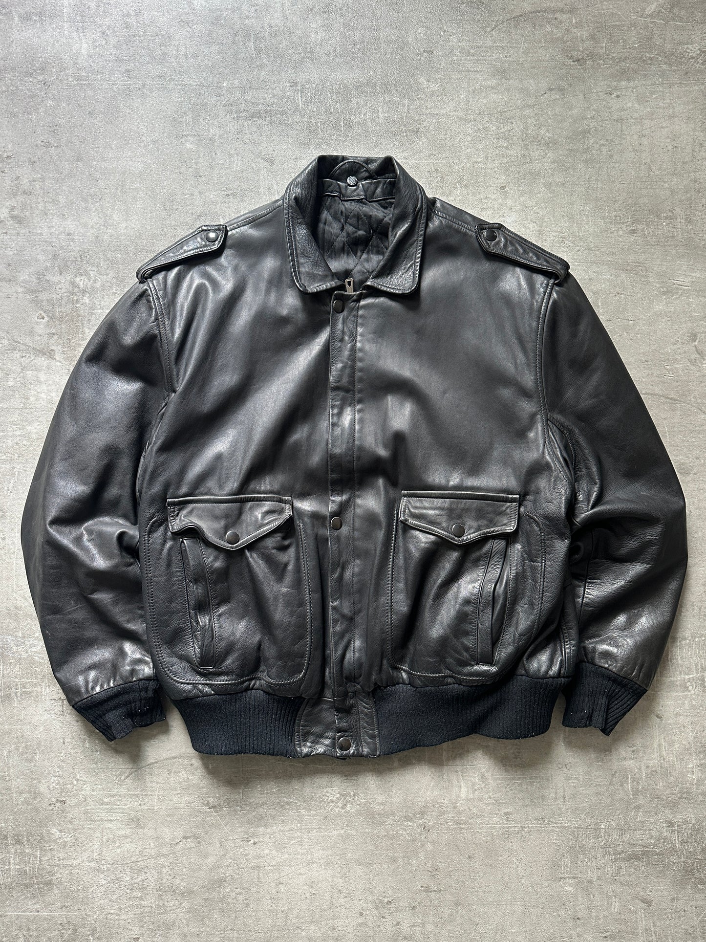1980's VINTAGE LEATHER AVIATOR JACKET
