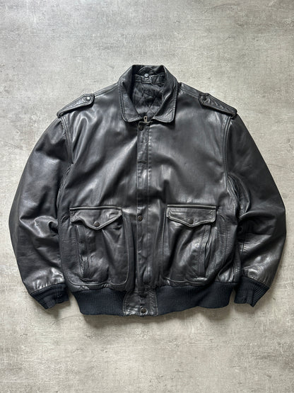 1980's VINTAGE LEATHER AVIATOR JACKET