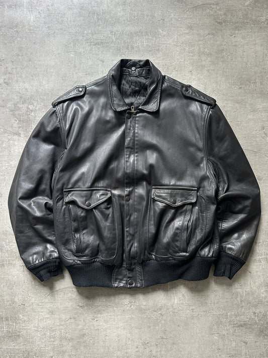 1980's VINTAGE LEATHER AVIATOR JACKET
