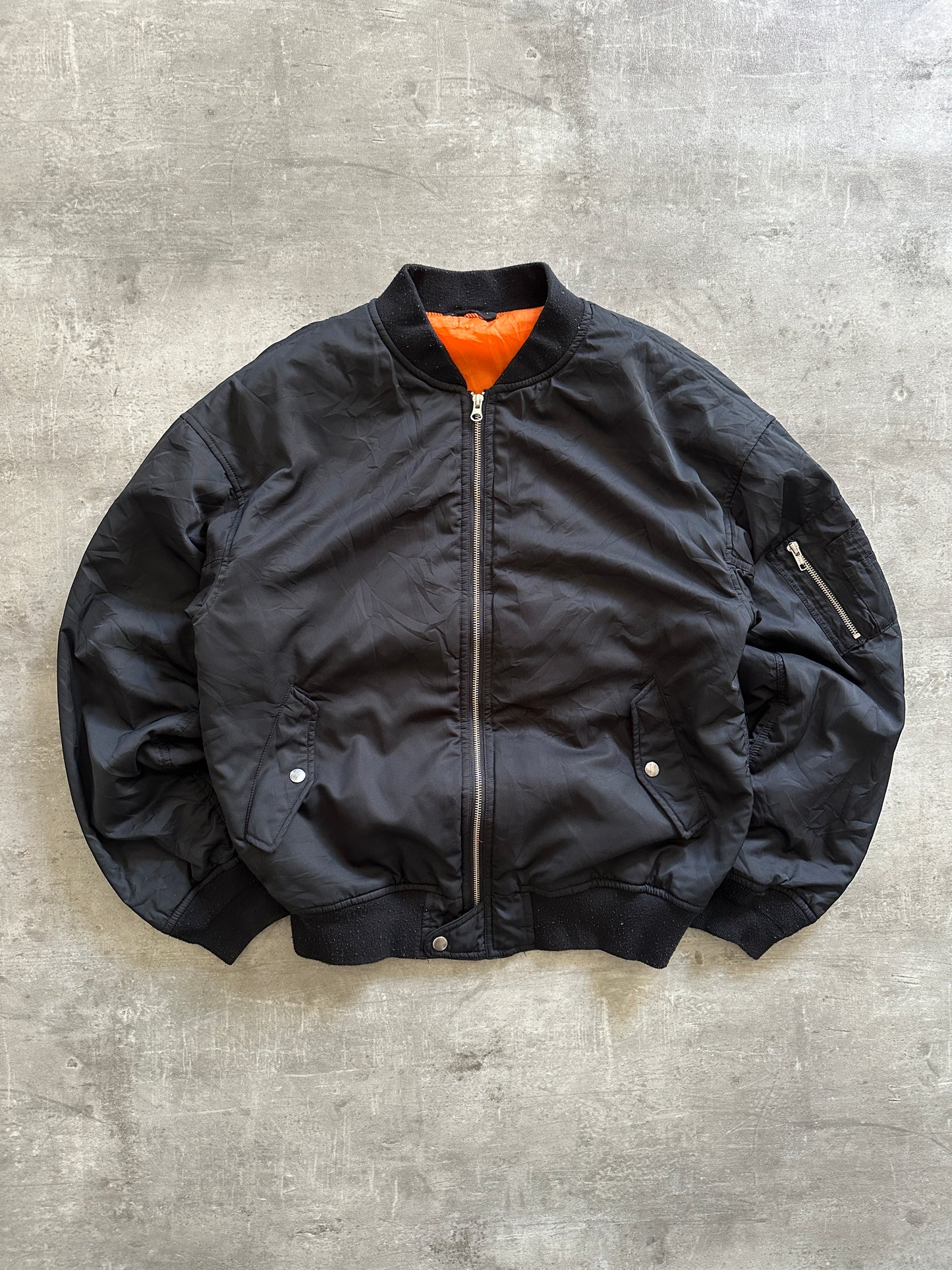 Y2K BLACK FLIGHT BOMBER JACKET