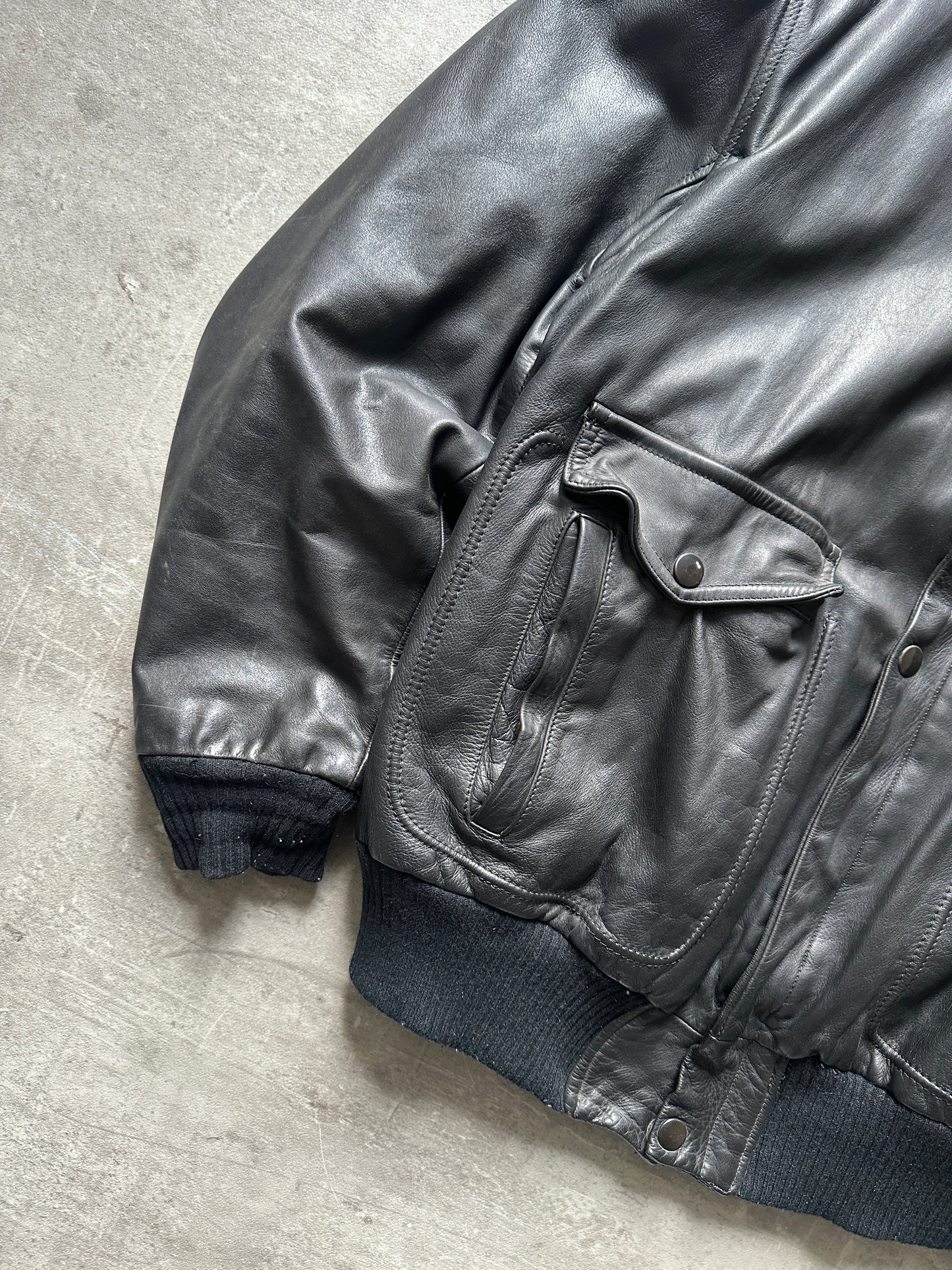 1980's VINTAGE LEATHER AVIATOR JACKET