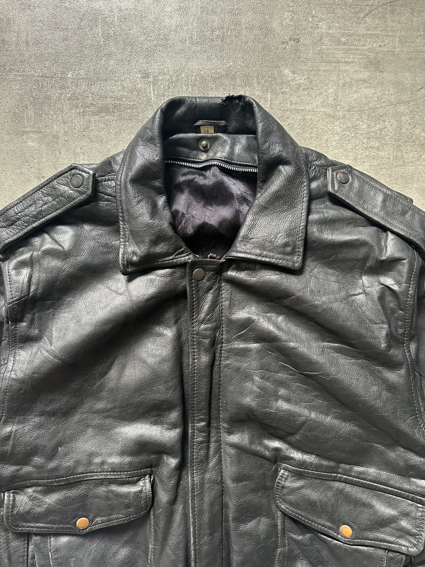 1980's VINTAGE LEATHER AVIATOR JACKET