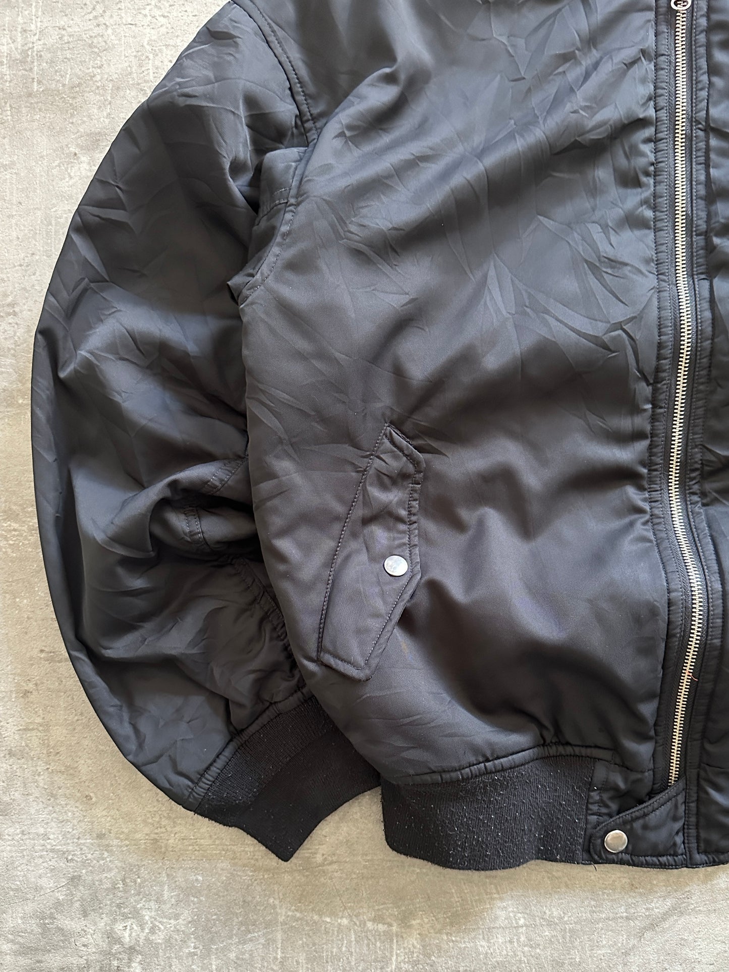 Y2K BLACK FLIGHT BOMBER JACKET